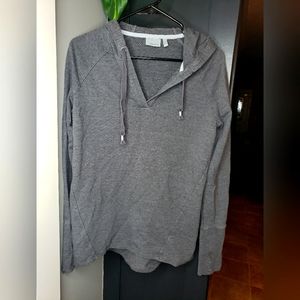 Athleta charcoal v neck hooded sweatshirt